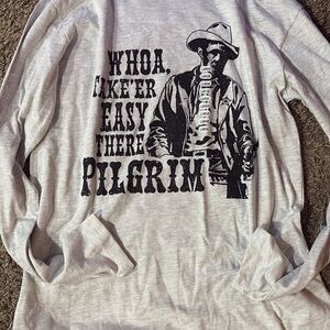 Gray Graphic Long Sleeve Shirt